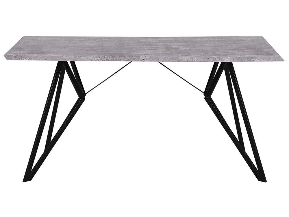 Dining Table BUSCOT Grey Concrete Effect 160 cm x 90 cm