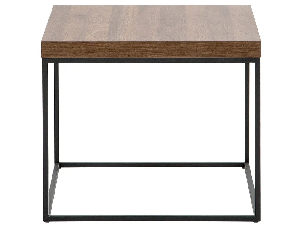 Industrial Coffee Table with Metal Frame – Dark Brown