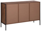 2 Door Sideboard TIFTON Dark Brown – Multifunctional Living Room Cabinet with Drawers, Steel Frame, Wood-Effect Finish