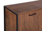 2 Door Sideboard TIFTON Dark Brown – Multifunctional Living Room Cabinet with Drawers, Steel Frame, Wood-Effect Finish