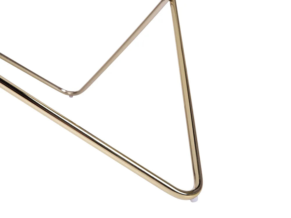 Round Coffee Table with Tempered Glass Top – Black Glass Table with Gold Metal Legs