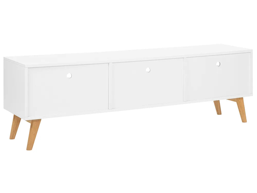 LIBERTY Modern TV Stand with Drawers and Shelves, White Finish, 180 cm – Suitable for TVs up to 75"