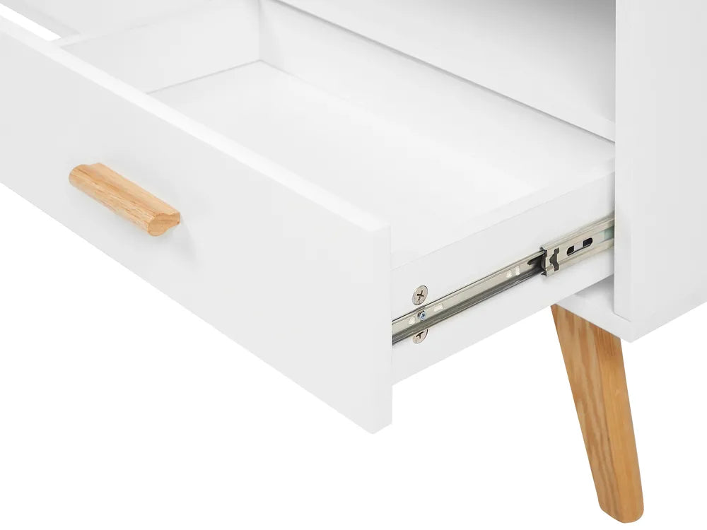 LIBERTY Modern TV Stand with Drawers and Shelves, White Finish, 180 cm – Suitable for TVs up to 75"