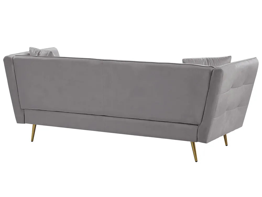 Sofa 3 Seater FREDERICA Boucle Off-Grey– Elegant Tufted Design with Metal Legs
