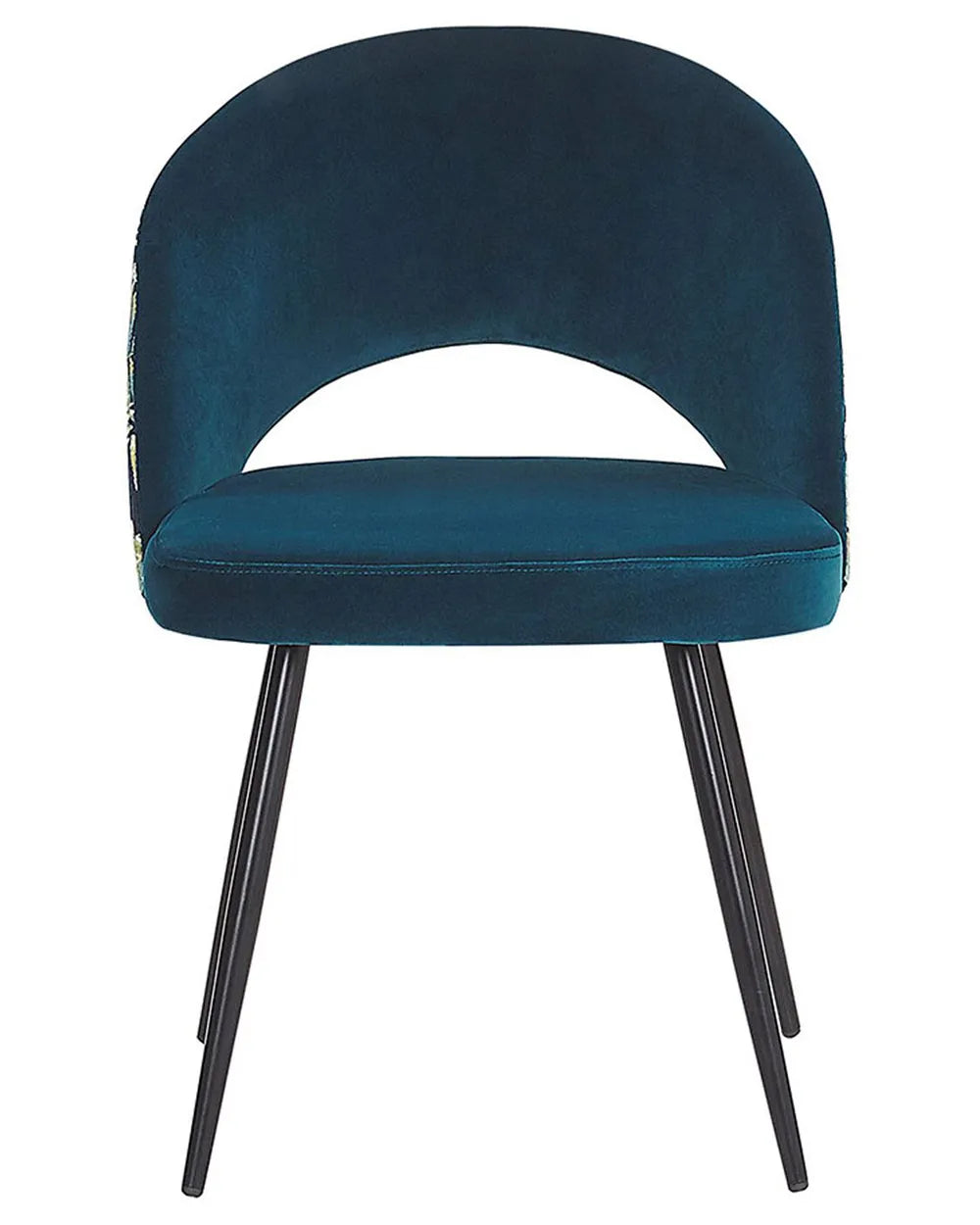 Set of 2 Dining Chairs VIVIAN – Velvet Upholstered Accent Chairs, Sea Blue, Metal Legs