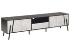 BLACKPOOL Modern TV Stand Grey Concrete Effect with Storage & Cable Management – 177×40×46 cm