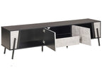 BLACKPOOL Modern TV Stand Grey Concrete Effect with Storage & Cable Management – 177×40×46 cm