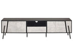 BLACKPOOL Modern TV Stand Grey Concrete Effect with Storage & Cable Management – 177×40×46 cm