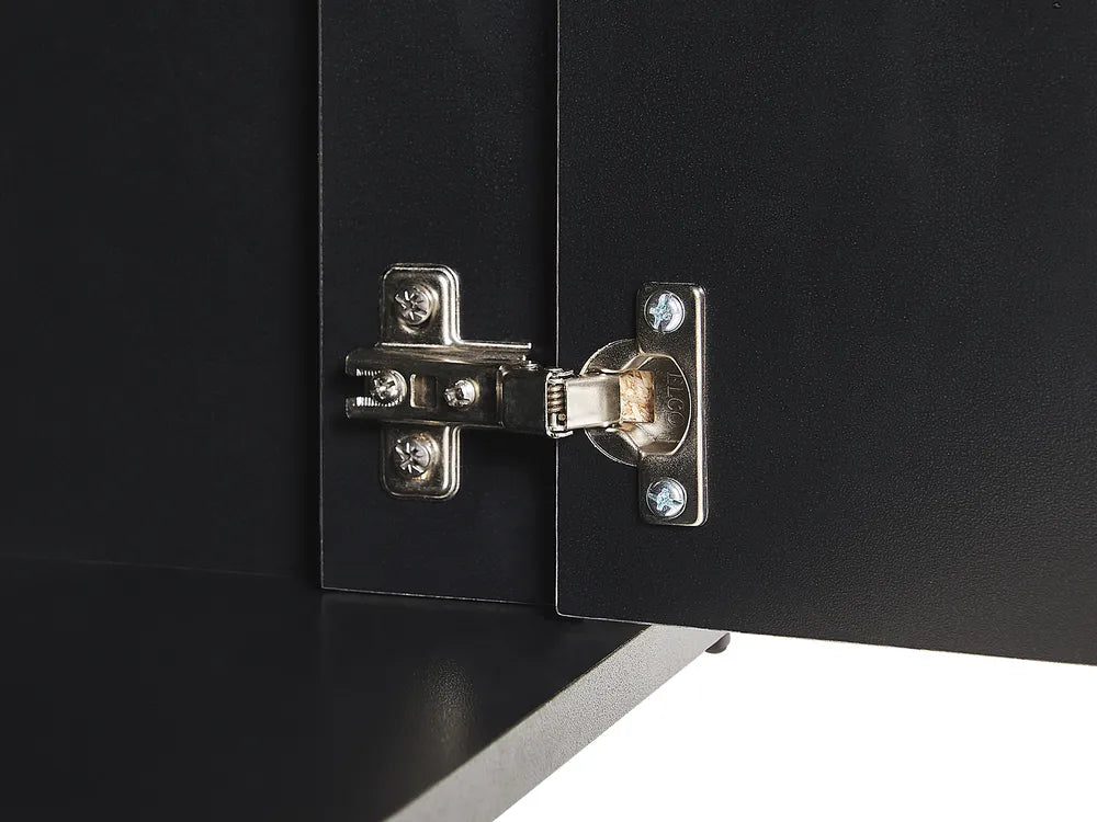 BLACKPOOL Modern TV Stand Grey Concrete Effect with Storage & Cable Management – 177×40×46 cm