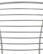 Set of 2 Dining Chairs HOBACK Metal Silver with Black Faux Leather Seat