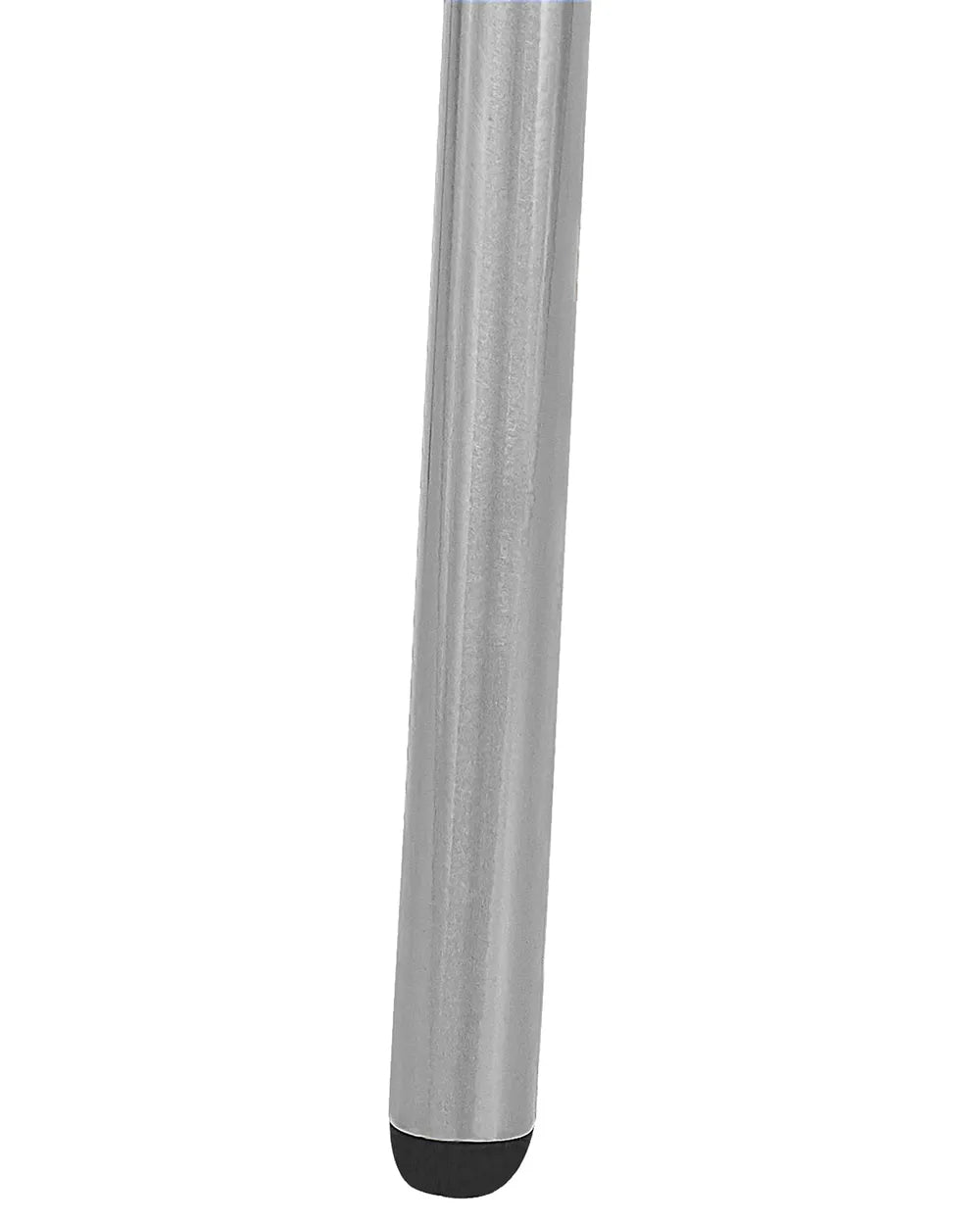 Set of 2 Dining Chairs HOBACK Metal Silver with Black Faux Leather Seat