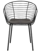 Set of 2 Dining Chairs HOBACK Metal Black with Black Faux Leather Seat