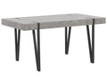 Dining Table ADENA Industrial Style 150×90 cm – Concrete Effect Top, Metal Legs (Grey / Brown / Beige)