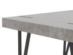 Dining Table ADENA Industrial Style 150×90 cm – Concrete Effect Top, Metal Legs (Grey / Brown / Beige)