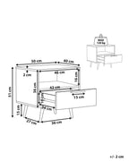 1 Drawer Bedside Table INDIO – Black Nightstand with Gold Accents, Modern Storage Side Table