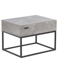 1 Drawer Industrial Bedside Table CAIRO – Light Grey, Concrete Effect, Metal Frame