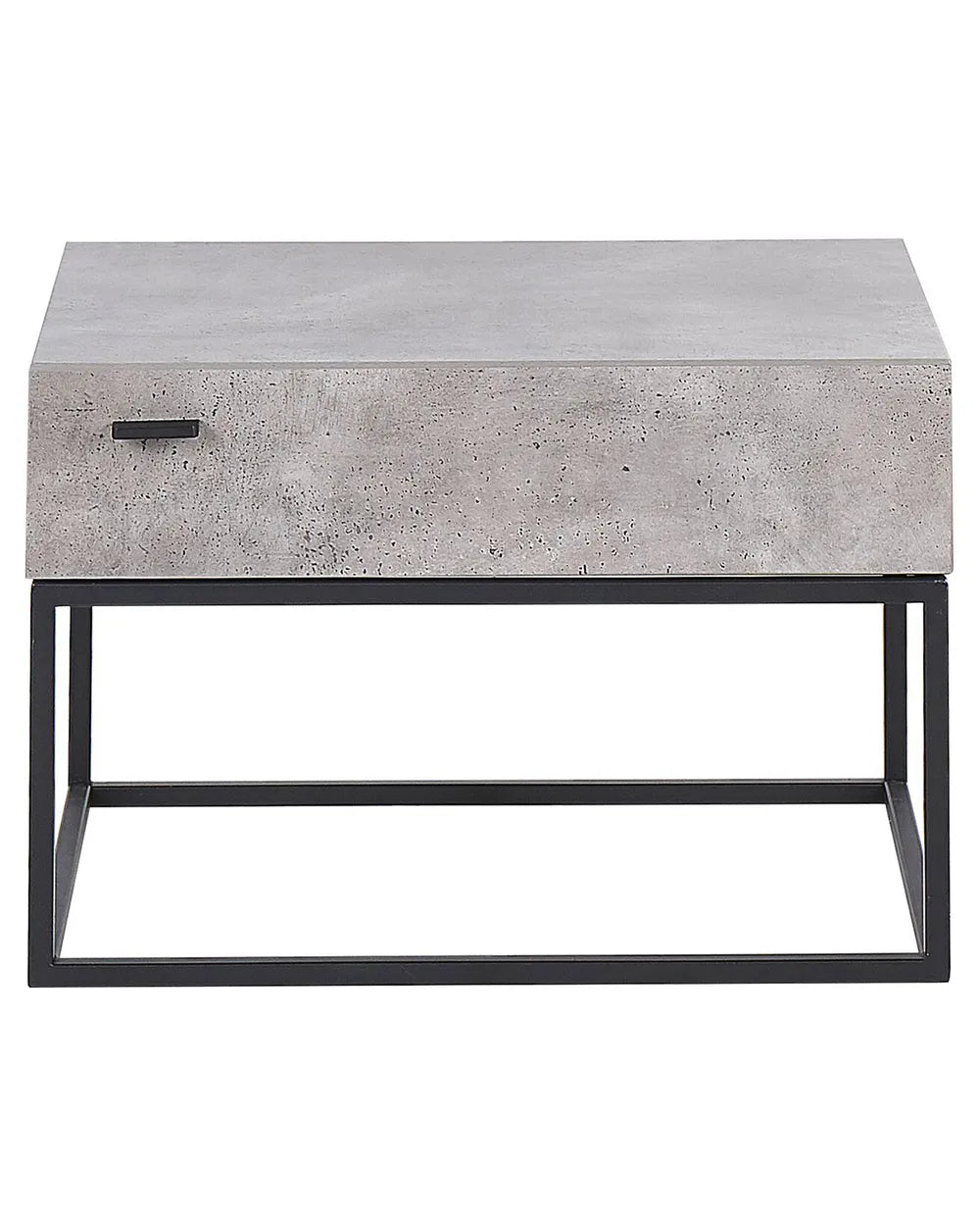 1 Drawer Industrial Bedside Table CAIRO – Light Grey, Concrete Effect, Metal Frame