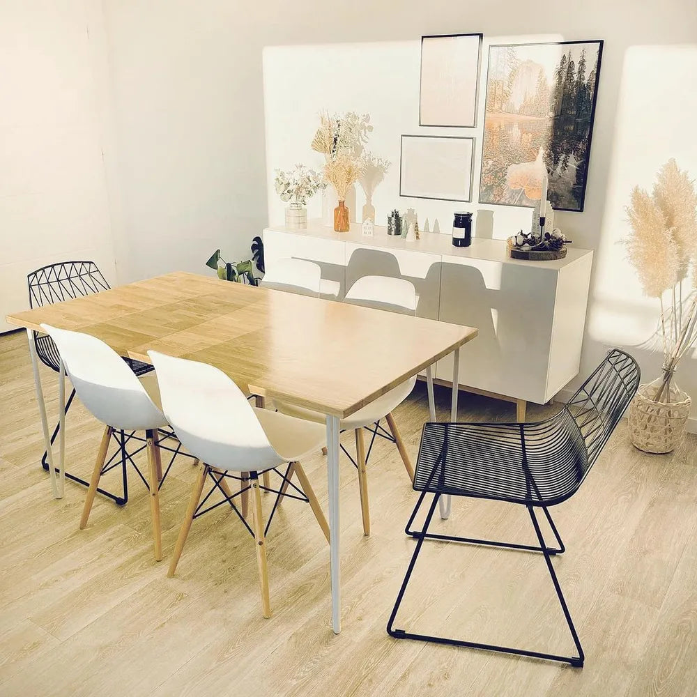 Set of 2 Dining Chairs HARLAN Metal Black with Faux Leather Seat