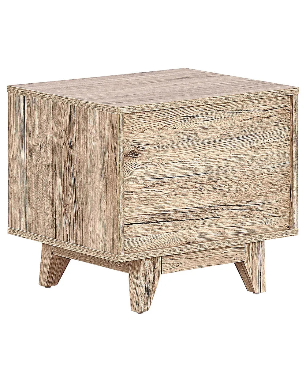 Scandinavian Bedside Table with Drawer and Open Shelf