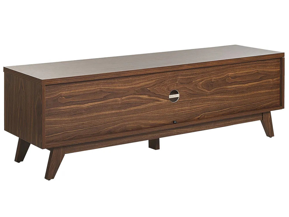 TV Stand PRESCOT Dark Brown – Retro TV Unit with Decorative Doors for TVs up to 60"