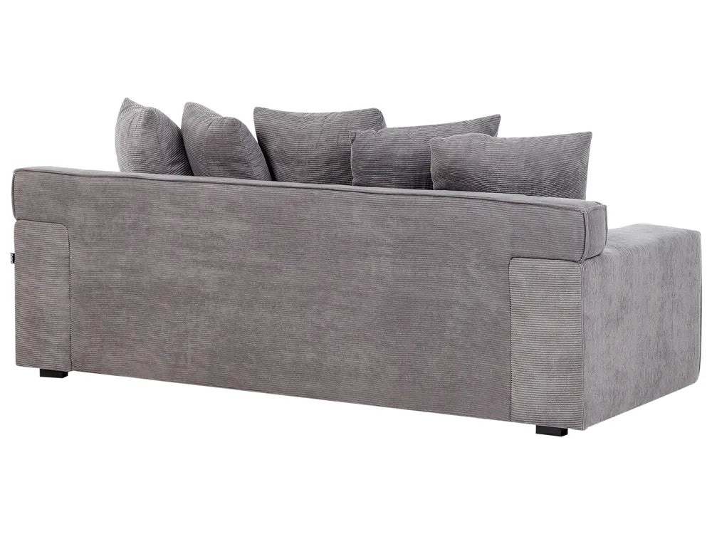 3-Seater Sofa VISKAN in Dark Grey Chenille Fabric – Modern Upholstered Couch with Cushions