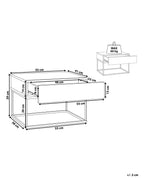 1 Drawer Industrial Bedside Table CAIRO – Light Grey, Concrete Effect, Metal Frame