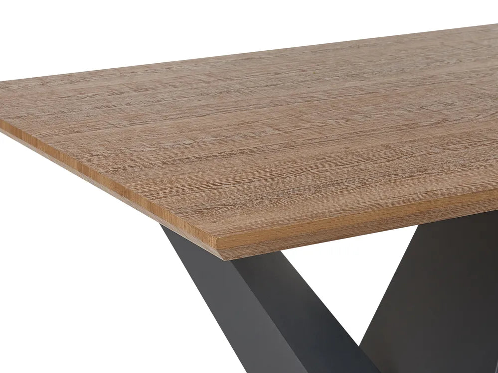 Dining Table SINTRA Dark Brown MDF with Metal Base 200 x 100 cm