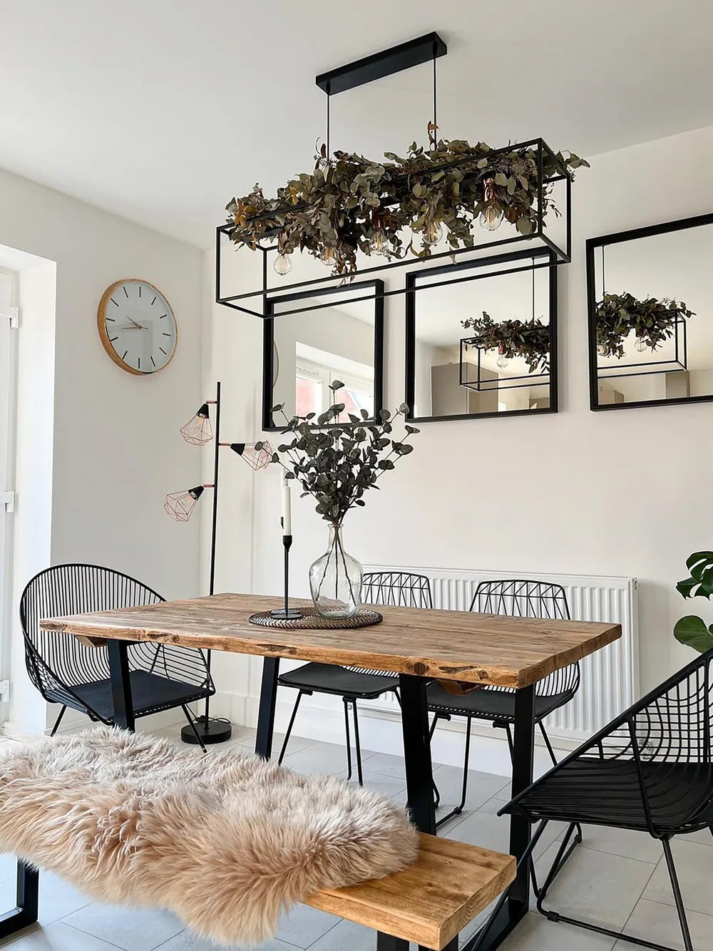 Set of 2 Dining Chairs HARLAN Metal Black with Faux Leather Seat