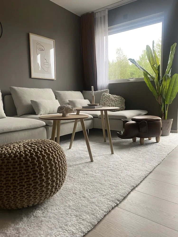 Storage Animal Stool ELEPHANT – Faux Leather Upholstered Kids Stool with Hidden Storage, Brown