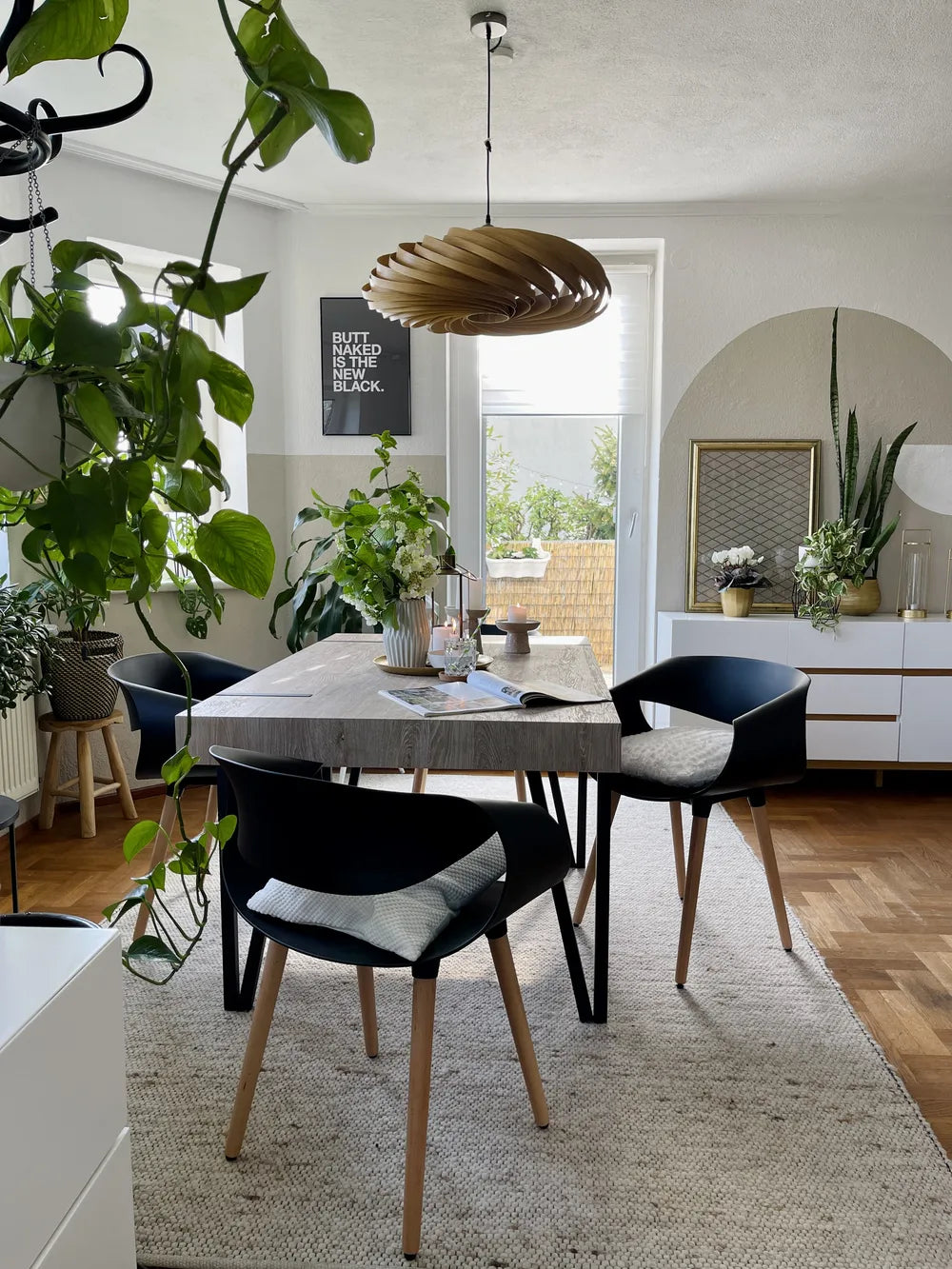 Dining Table ADENA Industrial Style 150×90 cm – Concrete Effect Top, Metal Legs (Grey / Brown / Beige)