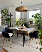 Dining Table ADENA Industrial Style 150×90 cm – Concrete Effect Top, Metal Legs (Grey / Brown / Beige)