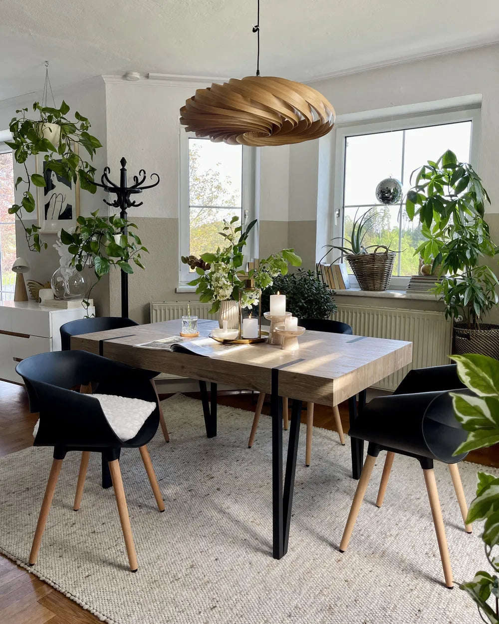 Dining Table ADENA Industrial Style 150×90 cm – Concrete Effect Top, Metal Legs (Grey / Brown / Beige)