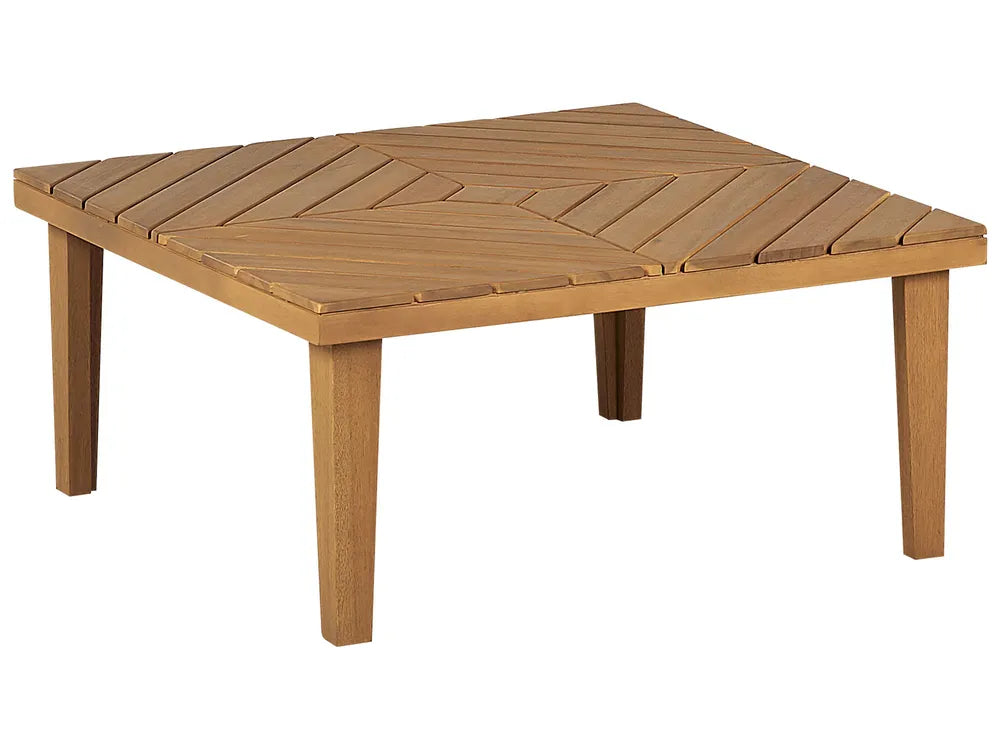 BARATTI Garden Coffee Table, Solid Acacia Wood, Square Outdoor Table 70×70×33 cm, Brown