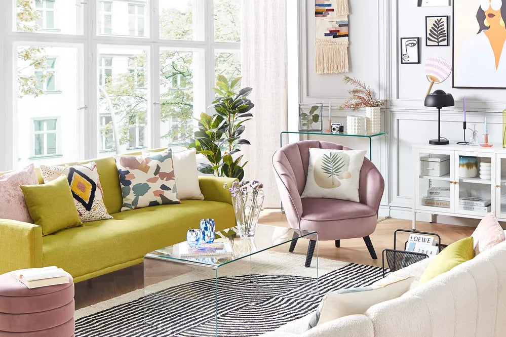 Minimalist Tempered Glass Coffee Table – Rectangular Black Glass Table for Living Room