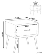 1 Drawer Bedside Table FLAYAT – Velvet Upholstered Nightstand, Orange with Gold Legs