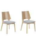 Set of 2 Dining Chairs ABEE Wood Light Brown