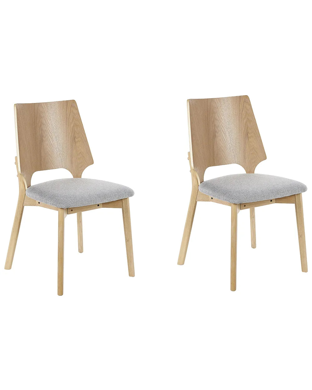 Set of 2 Dining Chairs ABEE Wood Light Brown