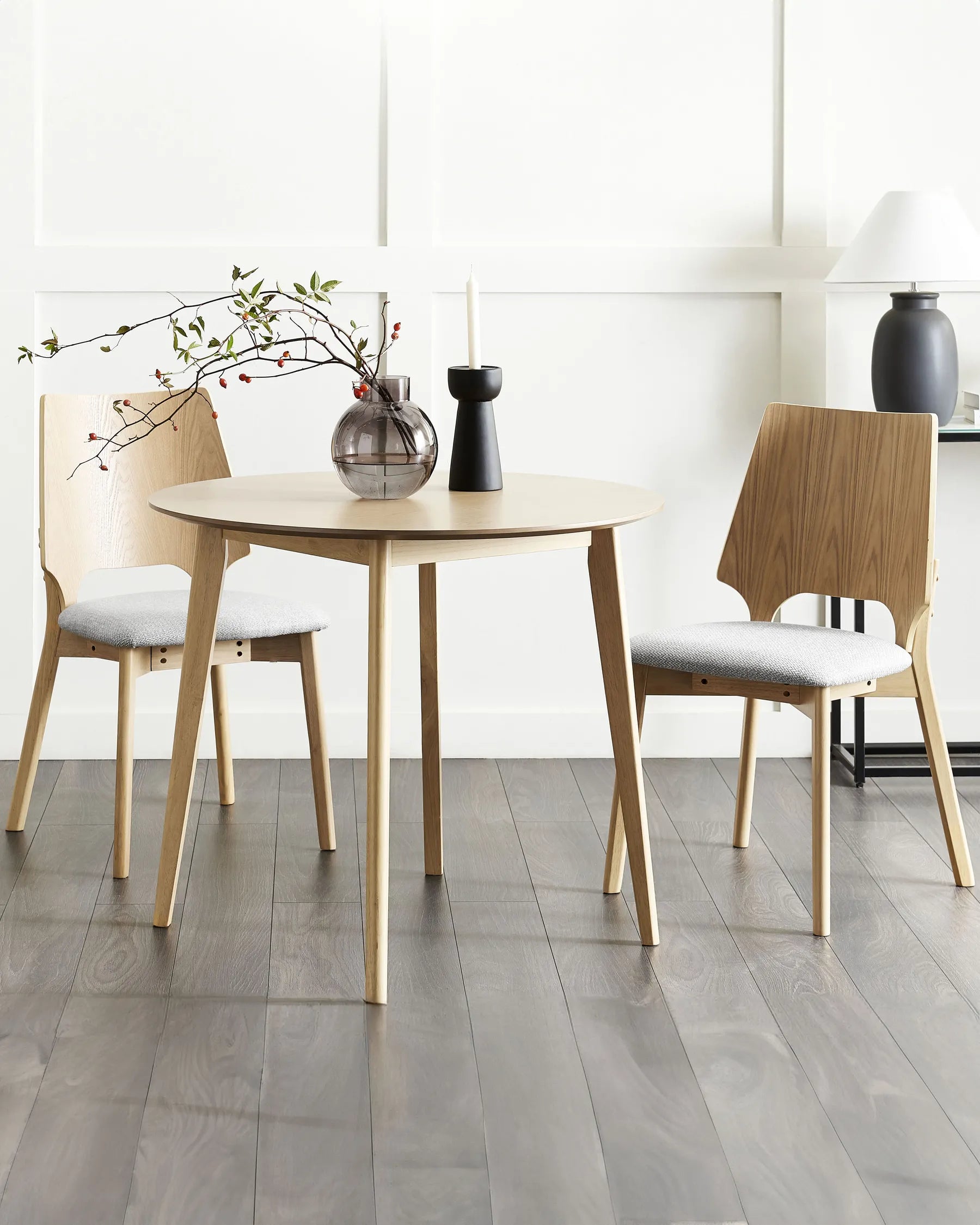 Set of 2 Dining Chairs ABEE Wood Light Brown