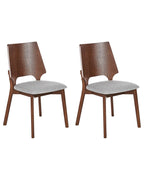 Set of 2 Dining Chairs ABEE Wood Dark Brown
