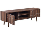 TV Stand FRANKLIN Dark Brown – Retro TV Cabinet with Storage for TVs up to 70"