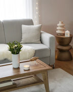 SIMLA Brown Coffee Table with Shelf – Rectangular Living Room Table