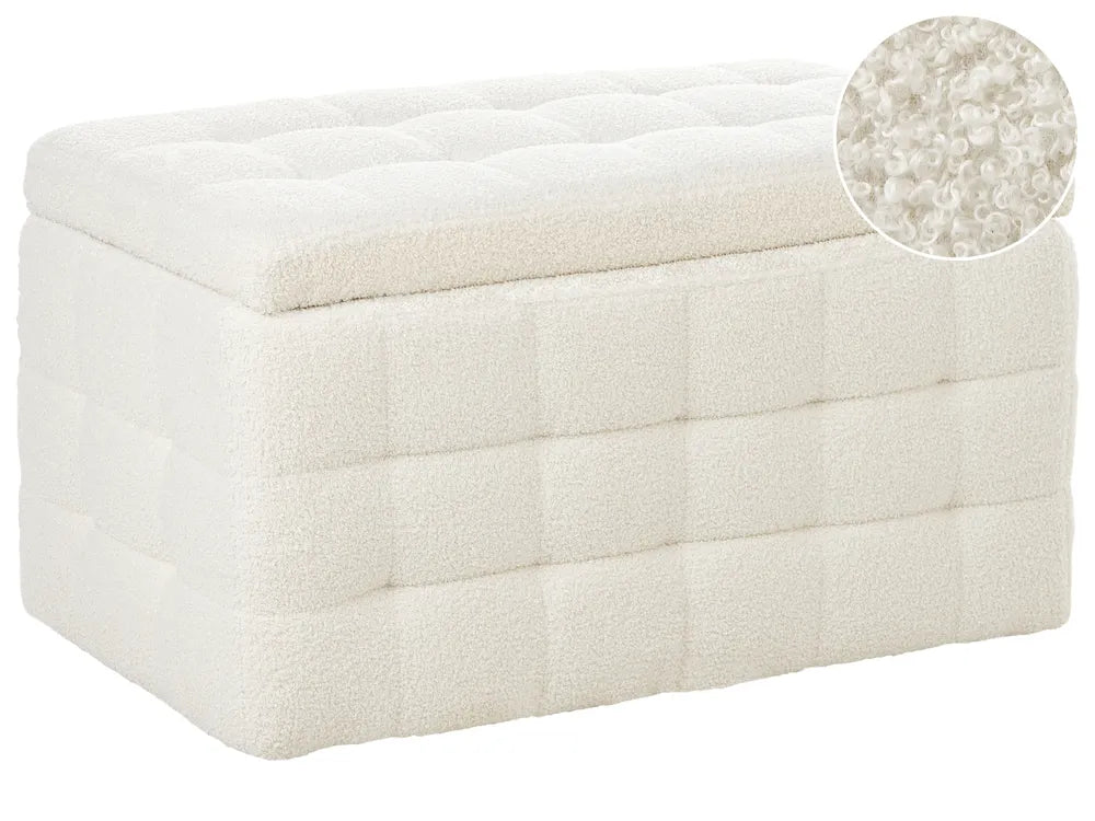 Storage Ottoman MICHIGAN Boucle White