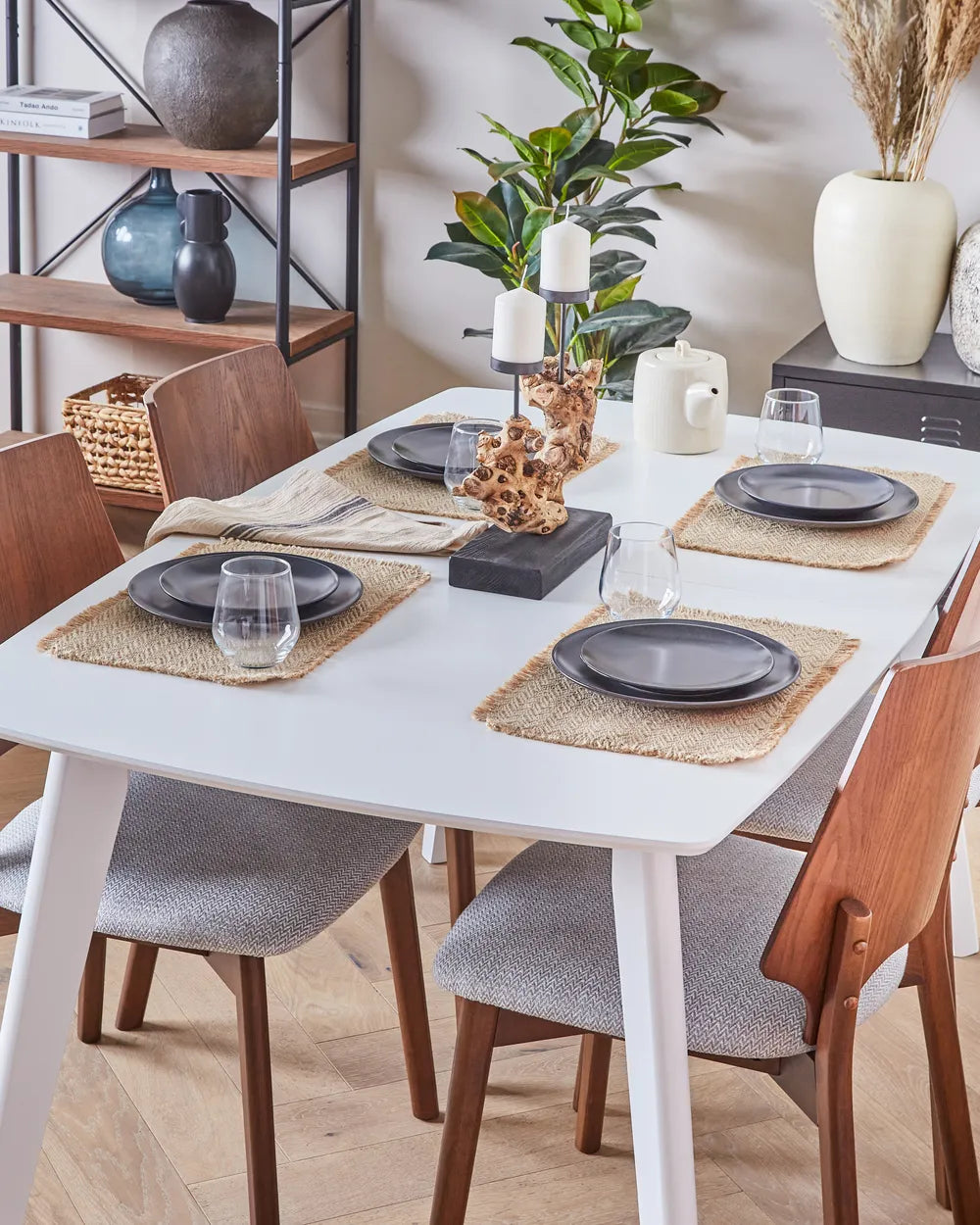 Set of 2 Dining Chairs ABEE Wood Dark Brown