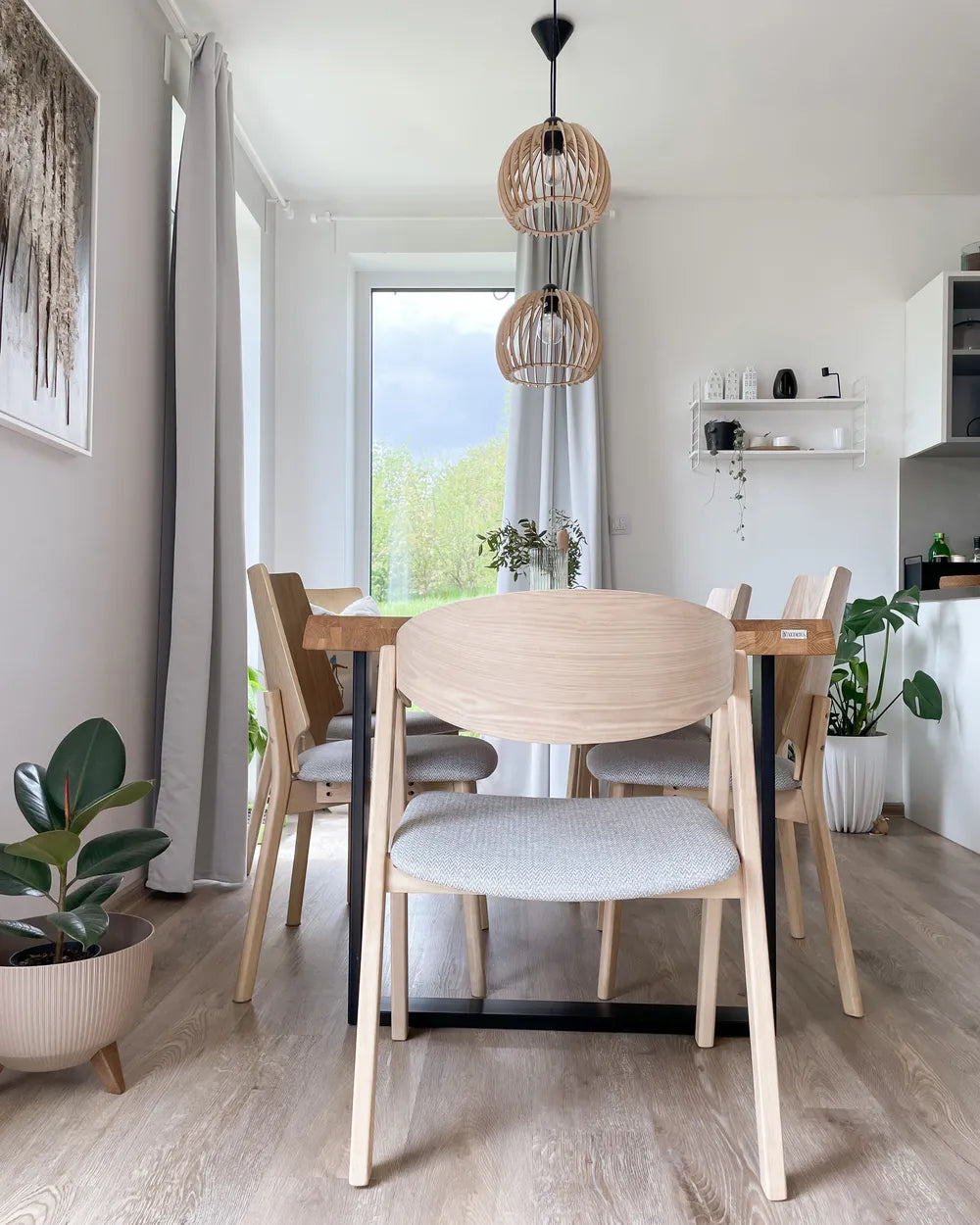 Set of 2 Dining Chairs ABEE Wood Light Brown