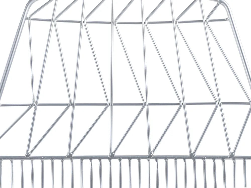 Set of 2 Dining Chairs HARLAN Metal Silver with Faux Leather Seat