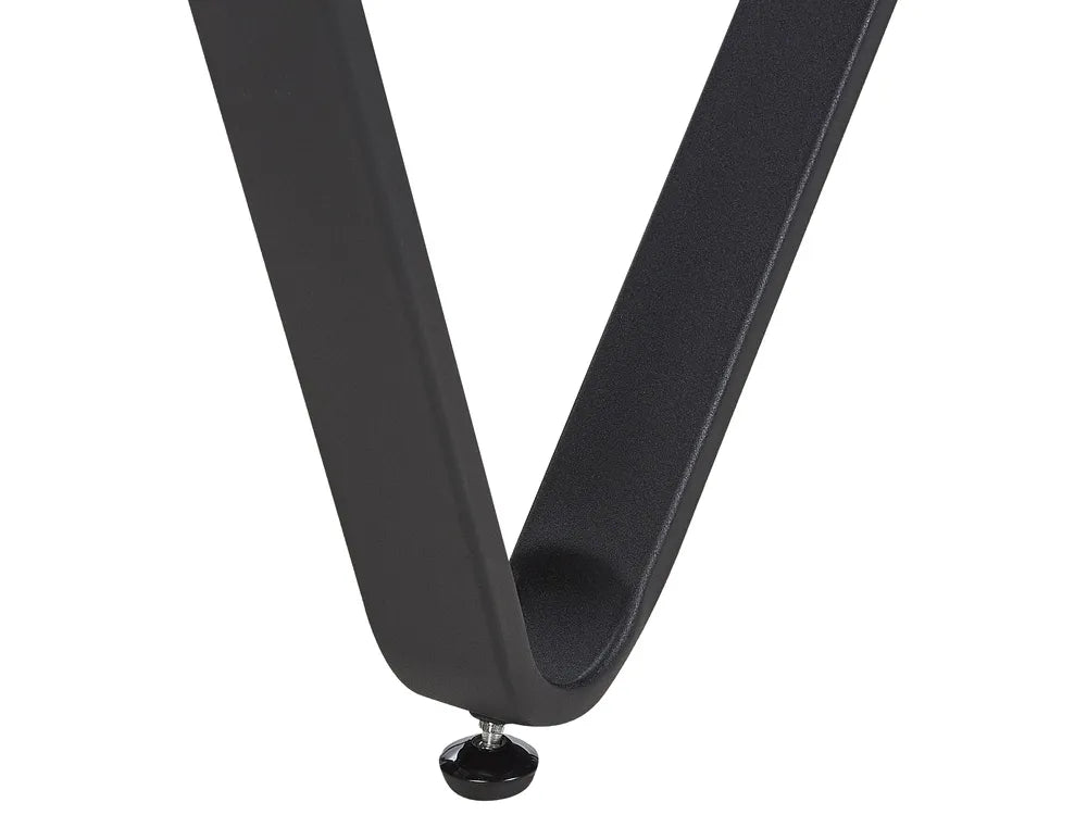 BANDURA Industrial Dining Table 180x90 cm – Grey Concrete Effect MDF Top, Black Metal Legs