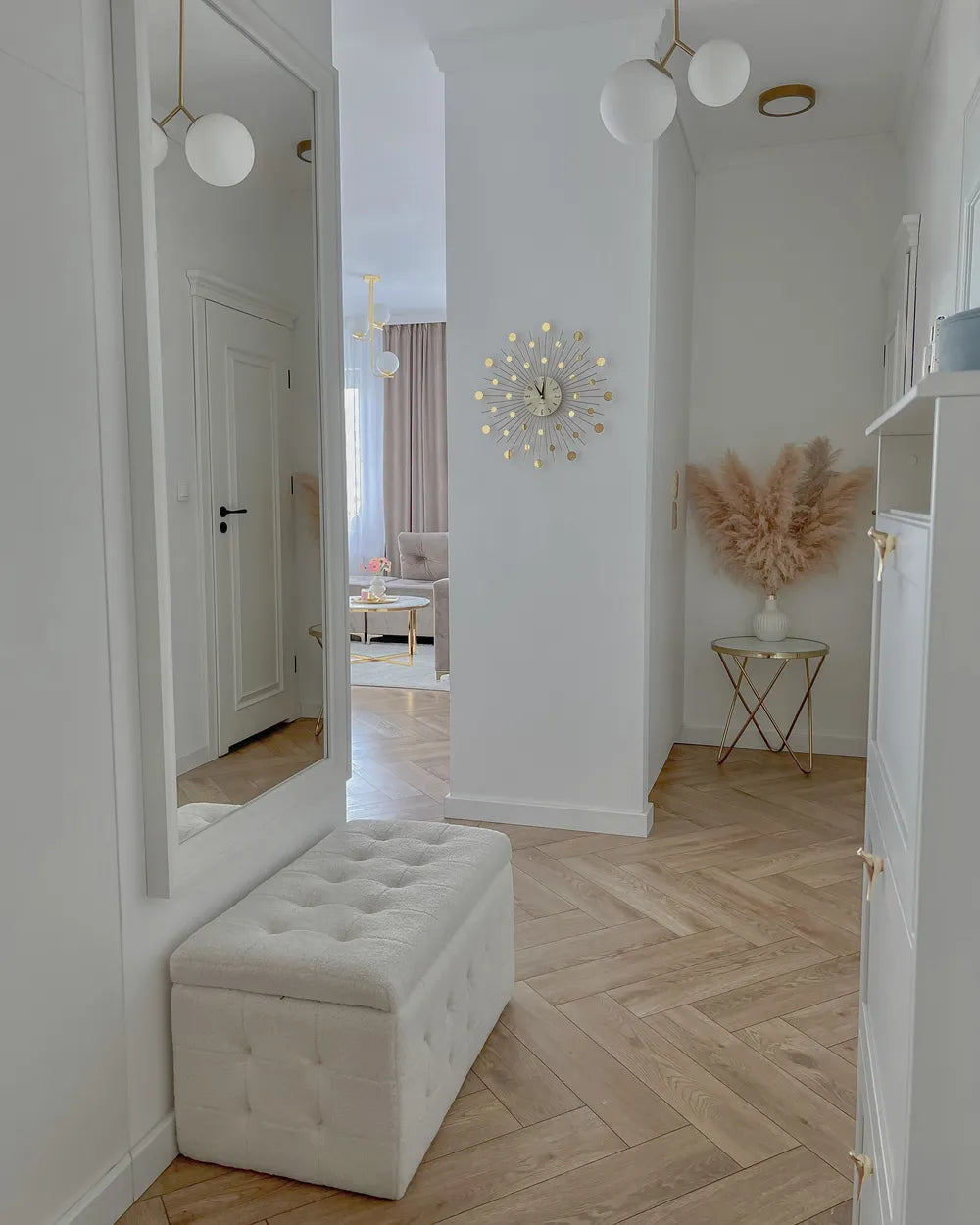 Storage Ottoman MICHIGAN Boucle White