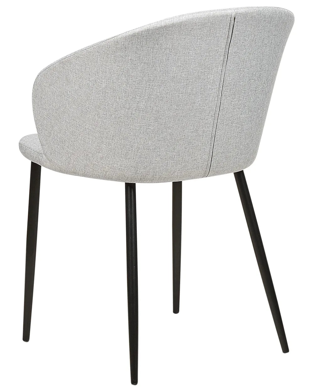 Set of 2 Upholstered Dining Chairs MASON – Light Grey Fabric, Black Metal Legs