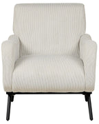 Armchair ALMIND Corduroy Light Grey – Retro Fabric Armchair with Deep Seat and Recessed Arms