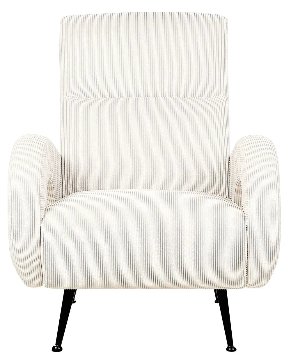 Armchair SVALOV Corduroy White – Retro Style Upholstered Armchair with Thick Padding